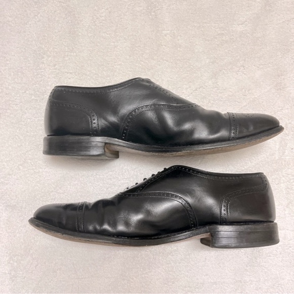 Allen Edmonds Stratton Mens Lace Up Oxford Dress Shoes Black Cap Toe Size 9.5D - Picture 5 of 10